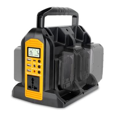 Imagem de Hipoke Inversor De Energia 350 W Para Bateria Íons Lítio Dewalt 20 V E 60 V, 4 Portas 120 Onda Senoidal Pura Com Luz Led, 3 Usb-A, 1 Estação Usb-C Cc Acampamento Ao Ar Livre (Apenas Ferramenta)