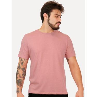 Imagem de Camiseta VR Masculina Regular Linen Basica Rosa Mescla, XXL/GGG