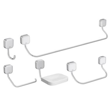 Imagem de Kit Acessórios Banheiro DECA - Saboneteira, Papeleira, Porta Toalha, Cabide - 1.600kg