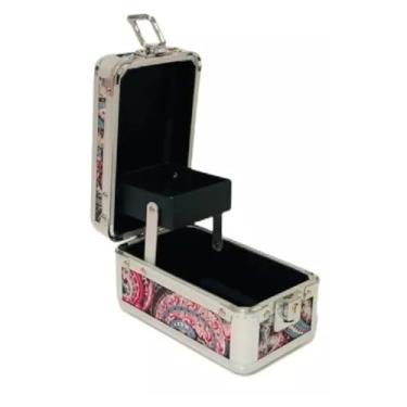 Imagem de Mini Maleta Frasqueira Alumínio Maquiagem Estampada Ruby´s