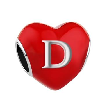 Imagem de JMQJewelry Pingente de graduação D com letra do alfabeto para pulseiras, joias compatíveis com pulseiras Pandora