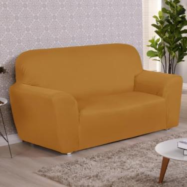 Imagem de Capa De Sofá Lisa Coladinha 2 e 3 ou 4 Lugares/Capa de Poltrona 1 Lugar (MOSTARDA,4 Lugares)