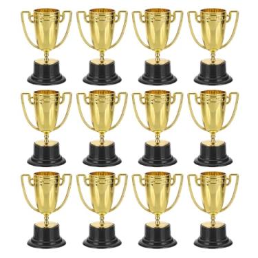 Imagem de PATIKIL Mini troféus de 8,5 cm, 12 peças de taças de troféu de ouro de plástico para competições de torneios esportivos, lembrancinhas de festa, adereços vencedores