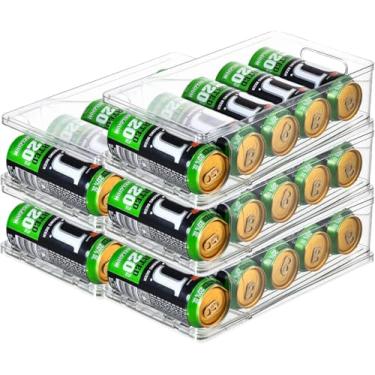 Imagem de Organizadores De Geladeira Caixas Dispensador De Latas De Bebidas Conjunto De 5 Geladeira Organizador De Latas De Cerveja Lata De Refrigerante Recipientes Transparentes Para Armário De, 5pcs
