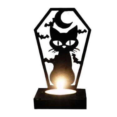Imagem de Castiçal de Halloween | Suporte de vela sombra de Halloween - Decoração sazonal de bruxa de terror arte de ferro para mesa de jantar, sala de estudo, quarto, dormitório, centro de mesa
