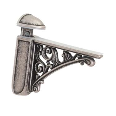 Imagem de IEUDNS Suporte de prateleira de vidro, montado na parede, ferragens resistentes, suporte de parede antigo, ajustável para sala de estar, banheiro e cozinha, Prata Antiga