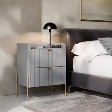 Imagem de Mesa De Cabeceira Para Quarto Ambiente Luxuoso Mdf Laqueado Industrial