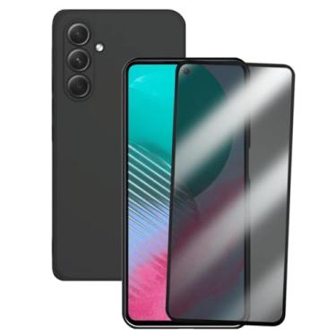 Imagem de Capa Protetora para Samsung Galaxy M54, Preta Premium com Proteção de Câmera e Película de Privacidade Anti Spy