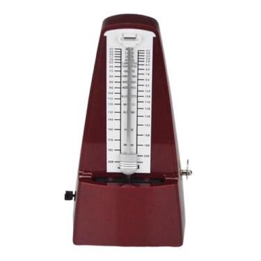 Imagem de Dynwave Metrônomo mecânico Metrônomo universal Trilha de metal multifuncional Tempo e batida para bateria Erhu Violoncelo Saxofone Guitarra, Vermelho