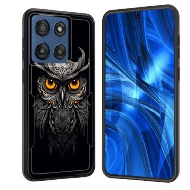 Imagem de JHYYTUJTYP Capa para Moto Edge 2025, [Teste de queda de grau militar] Capa protetora resistente à prova de choque resistente para Motorola Moto Edge 2025, linda coruja abstrata