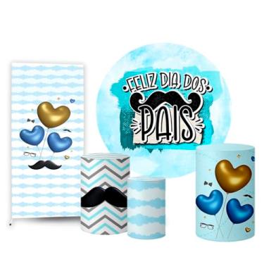 Imagem de Trio Capas Cilindro + Painel Redondo Sublimado + Lateral Dia dos Pais (K2PAI0008)