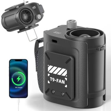Imagem de Ventilador de cintura portátil 2025 com velocidade de 199, ventiladores de clipe pessoal para camisa 13000 rpm, ventilador de cinto vestível com visor de LED e lanterna, essencial para viagem para