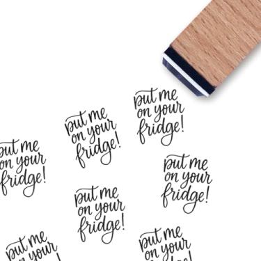 Imagem de Put Me on Fridge Egg Carimbo de borracha, mini carimbo pequeno de 9,5 cm para agenda de scrapbooking