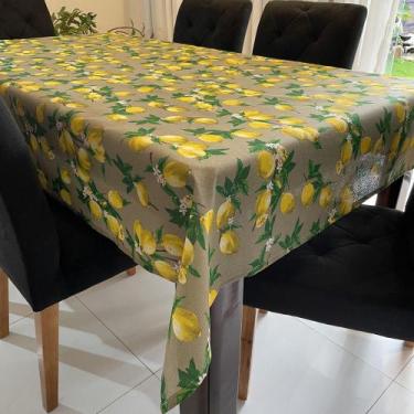 Imagem de Toalha de Mesa Redonda Gorgurinho Limão Siciliano Fundo Bege - 1,50m -