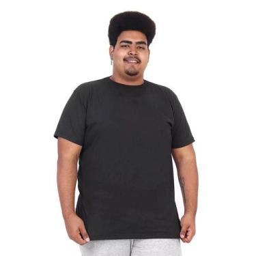 Imagem de Camiseta Masculina Plus Size Lisa G1 G2 G3 Básica 100% Algodão Confort