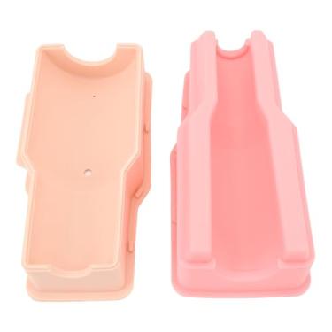 Imagem de Bandeja de cubo de gelo de cilindro Profissional Fácil liberação de grande capacidade Capacidade Hollo Hollow Silicone Ice Cube Bandey com tampas para bebidas Coquetéis uísque 2 (Róseo)