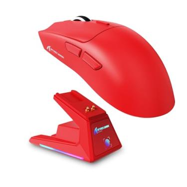 Imagem de ATTACK SHARK Mouse para jogos X1 Superlight sem fio com base de carregamento magnético RGB, mouse para jogos com fio BT/2.4G/USB-C, sensor PAW3395PRO, 40000DPI, mouse de escritório para PC, Mac, PS5,