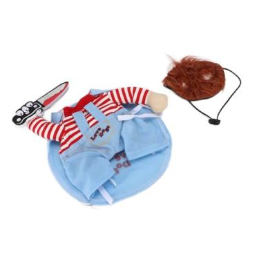 Imagem de CHICIRIS Stitch Fantasia de cachorro, fantasias engraçadas para cosplay de Halloween para animais de estimação, roupas de Halloween, roupas para pequenas, médias e grandes (M)