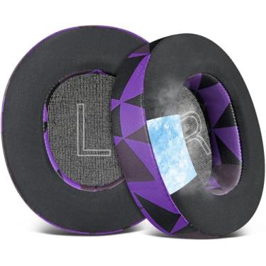Imagem de SOULWIT Almofadas De Substituição Com Gel Refrescante Para Fones Ouvido Steelseries Arctis Nova Pro Fio, 1/1X/1P/3/4/4P/4X/5/5P/5X/7/7X/7P, Auriculares Espuma Isolamento Ruído - Roxo Preto
