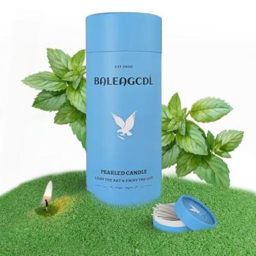 Imagem de Velas peroladas com 30 mechas – 510 g YUKCAXDLS Forest Breeze menta perfumada DIY cera perolada recarregável para fazer durar até mais de 100 horas de queima constante sem fumaça - verde escuro