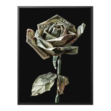 Imagem de TracyArt Decoração de caverna masculina, rosa do dinheiro - pôsteres para estética de quarto, pôster de dinheiro, sem moldura 33 x 43 cm