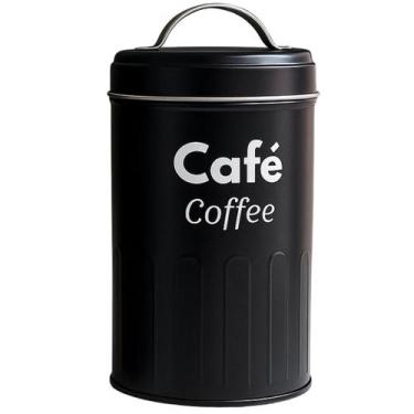 Imagem de Lata De Metal Com Alça Para Mantimentos 18x10 cm Café e Açucar - Livon