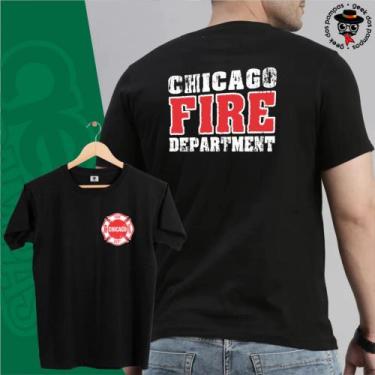 Imagem de Camiseta Chicago Fire Série Bombeiros do P ao G2 - MIna Store, Preto, 