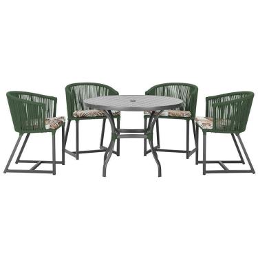 Imagem de Mesa Com 4 Cadeiras E Noronha Estofado 6 Trama autêntico Verde