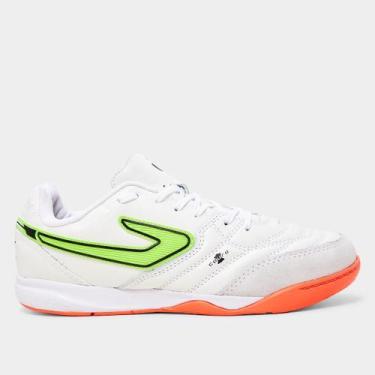 Imagem de Chuteira Futsal Topper Maestro PRO V Unissex, Branco, Verde, 44