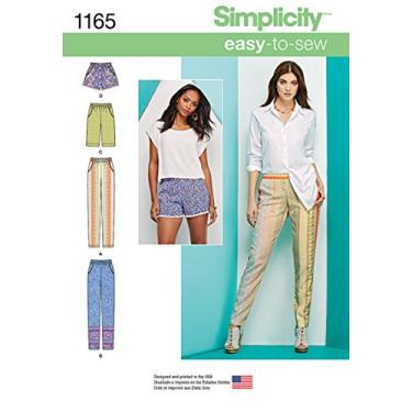 Imagem de Simplicity 1165 Calça feminina slim sem fecho, shorts em 2 estilos de costura fácil tamanho: R5 (14-16-18-20-22)