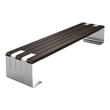 Imagem de ZzleoyuUUs-12 Banco de jardim ao ar livre, bancos de parque ao ar livre e bancos de lazer ao ar livre sem encostos são adequados para quintais, jardins e gramados, banco de pátio (GG)