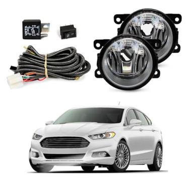 Imagem de Kit Farol de Milha para Fusion 2013 a 2016 Completo com Chicote Botão e Relê Auxiliar Neblina