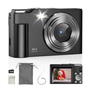 Imagem de Câmera digital OEDIM FHD 1080P Kids com zoom 16X 32GB preta