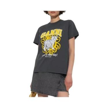 Imagem de Camiseta Feminina De Algodão Estampada De Desenho Animado De Verão Sol