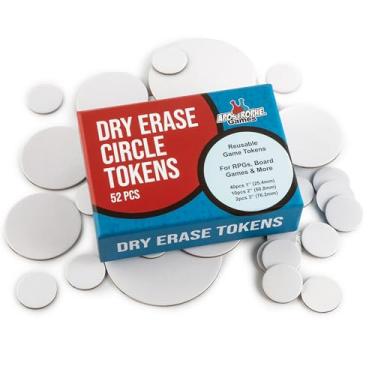 Imagem de Apostrophe Games Dry Erase Tokens - 52 Reusable Board Game Pieces (1", 2" & 3"), DIY, RPG – Create Your Own Custom Tiles