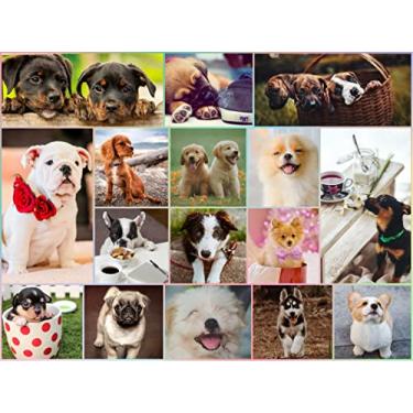 Imagem de Better Me Quebra-Cabeça De Cachorrinhos Com 1000 Peças - Pals Piece, Tipo 17 Mini Quebra-Cabeças Em Um. Filhotes Fofos À Vontade, Correndo, Brincando, Sorrindo, Roubando Petiscos, Etc.