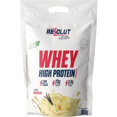 Imagem de Absolut Nutrition, Whey high protein, 23 gramas de proteína, adoçado com stevia, Sabor baunilha, Pouch, 900 gramas