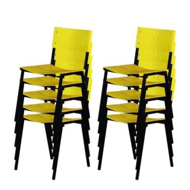 Imagem de Cadeira ISO Empilhavel Com 10 unidades - Lamar Design, Amarelo
