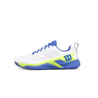 Imagem de WILSON Tênis masculino Rush Pro 4.5, Branco/Amparo Azul/Amarelo Segurança, 39