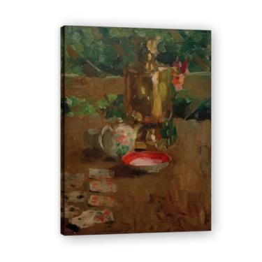 Imagem de NHLDZYH Pôster de arte expressionista. (Still life with Samovar) de Alexej von Jawlensky. Famosas pinturas a óleo. Decoração de parede de sala de estar ou escritório. Moldura interna 50 x 70 cm - 19,6
