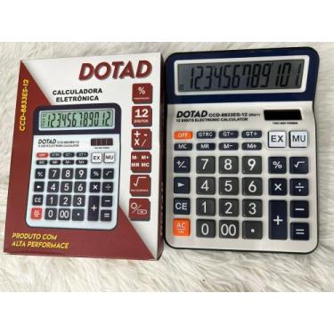 Imagem de Calculadora Mesa Comercial Escritório Grande 12 Dígitos Solar e Pilha(