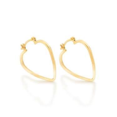 Imagem de Brinco Argola Formato Coração. Med 2,6 Cm Rommanel 523831