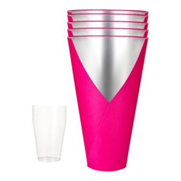 Imagem de Esquirla Caixa para arranjos florais decorativos com 5 peças e forro de PP, acessório para eventos faça você mesmo, suprimentos para floristas, leve e, Rosa Rosa