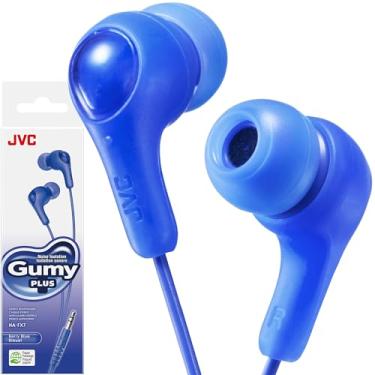 Imagem de JVC Fones de ouvido gomosos com pacote de papel, som potente, ajuste confortável e seguro, fones de ouvido de silicone P/M/G - HAFX7AN (azul)