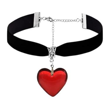 Imagem de PINK TOWN Colar gargantilha vitoriana de veludo gótico, vintage Stardust, cristal, camafeu, gótico, roxo/vermelho/preto, colar punk satanás, demônio, joia de Halloween para mulheres, Large, Zinco