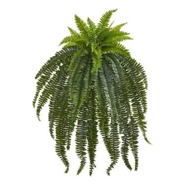 Imagem de Nearly Natural Plantas de seda artificial Boston Samambaia 117 cm verde