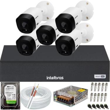 Imagem de Kit 5 Câmeras Vhl 1120b Intelbras Dvr 8 canais Multi Hd Mhdx 1108c Hd 