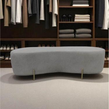 Imagem de Puff Decorativo Orgânico Alana Bouclé Cinza Claro - Mansão Decor