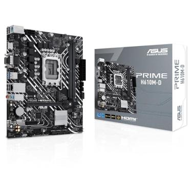 Imagem de ASUS Placa-mãe Prime H610M-D Intel H610 Micro-ATX (LGA 1700), DDR5, PCIe 4.0, slot M.2, Realtek 1Gb Ethernet, HDMITM/VGA, USB 3.2 Gen 1, SATA 6Gbps, COM Port, RGB Header