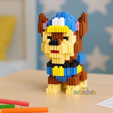 Imagem de Kit Blocos de Montar Micro, Personagens Cartoon, 500 Peças, Brinquedo Educativo DIY para Crianças 6+ Anos, Multicolorido (Chase)